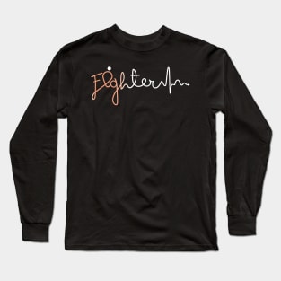 Fighter- Uterine Cancer Gifts Uterine Cancer Awareness Long Sleeve T-Shirt